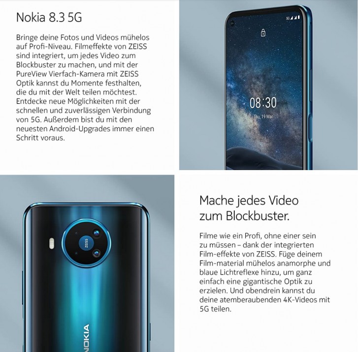 Nokia 8.3 5G to launch soon appears in Amazon Germany listing