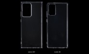 Galaxy Note20+ and Note20 cases show their relative sizes
