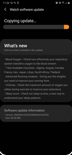 Samsung Galaxy Watch3 gets VO2 Max and blood oxygen monitoring with first software update
