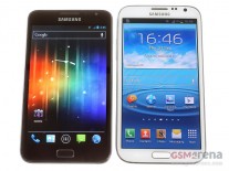 Samsung Galaxy Note II next to the original Note