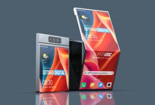 3D renders based on an Oppo patent for a foldable phone