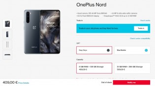 OnePlus Nord: the 8/128 GB version is out of stock in most regions