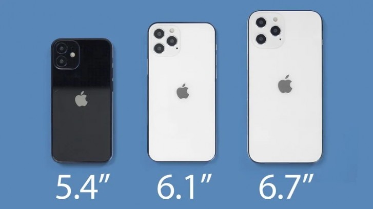 The two 6.1-inch iPhone 12 will launch first, 5.4'' and 6.7'' to follow