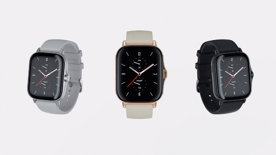 Amazfit GTS 2 in Grey, Gold, and Black colors