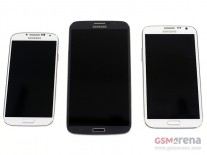 Galaxy S4 (left), Galaxy Mega 6.3 (center) Galaxy Note II (right)
