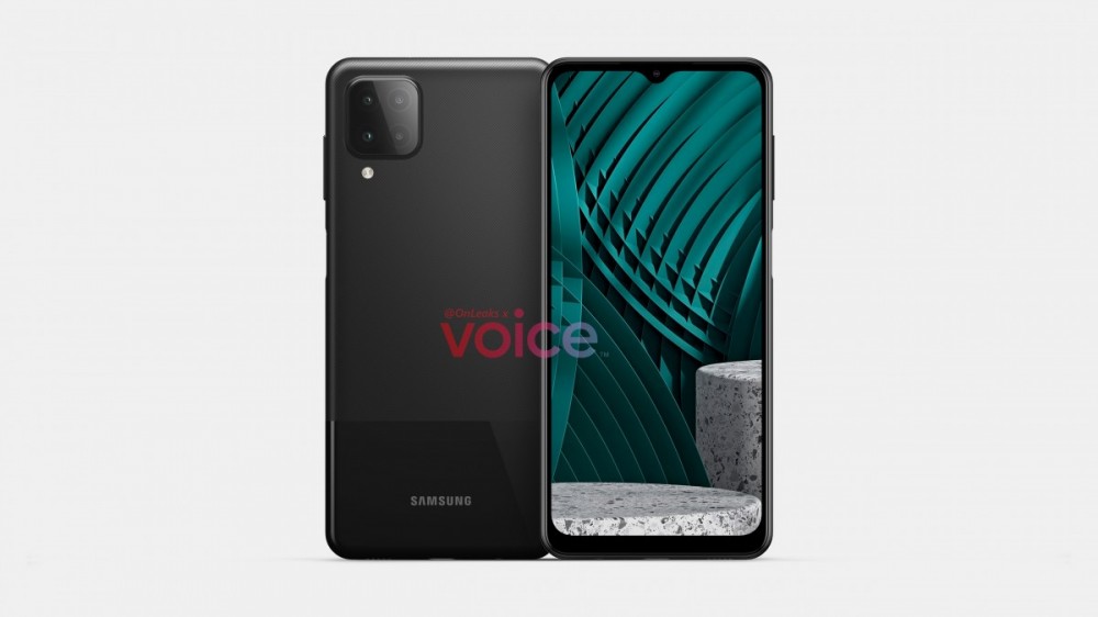 Samsung Galaxy M12 CAD-based renders show an A42-like design