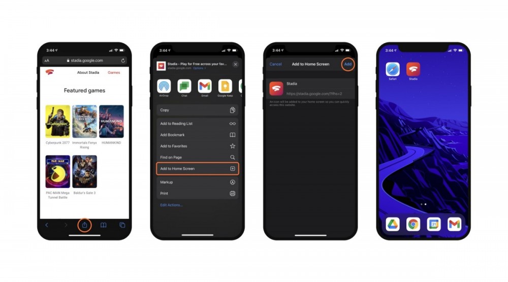 Google Stadia officially available on iOS via web app
