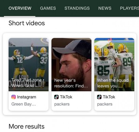 Short video results in Google Search app on iOS