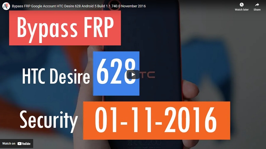 Bypass FRP Google Account HTC Desire 628 Android 5