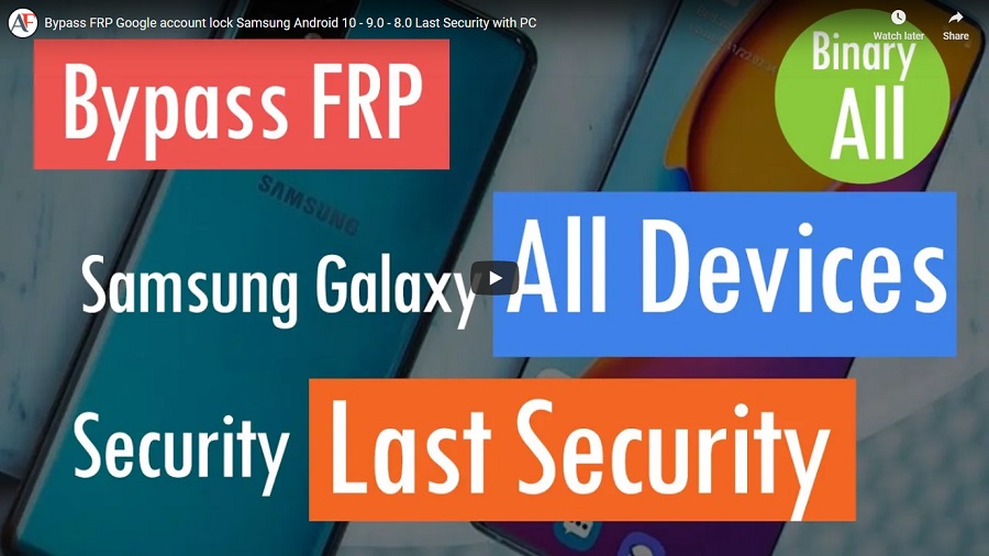 Bypass FRP Google account lock Samsung Android 10 - 9.0 - 8.0 Last Security with PC