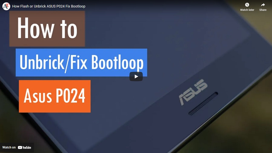 How Flash or Unbrick ASUS P024 Fix Bootloop