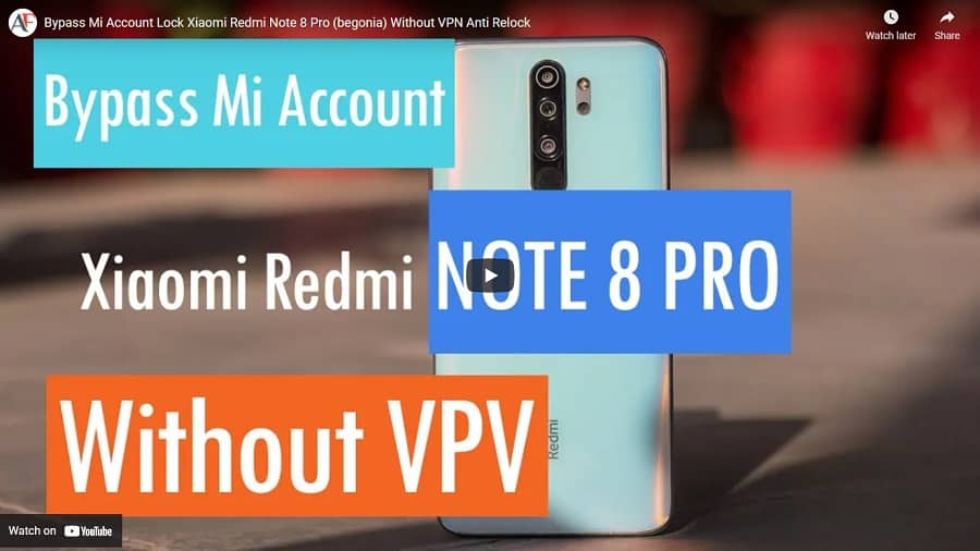 Bypass Mi Account Lock Xiaomi Redmi Note 8 Pro (begonia) Without VPN Anti Relock