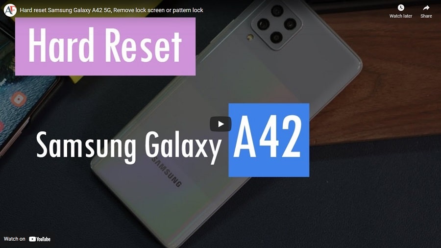 Hard reset Samsung Galaxy A42 5G, Remove lock screen or pattern lock