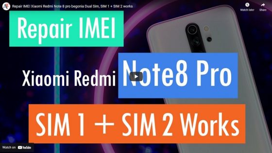 Repair IMEI Xiaomi Redmi Note 8 pro begonia Dual Sim, SIM 1 + SIM 2 works