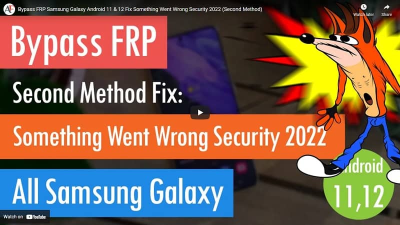 FRP Fix Something Went Wrong Security 2022