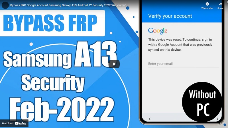 Samsung A13 Frp Bypass  New Trick Without OS14 Launcher/No *#0