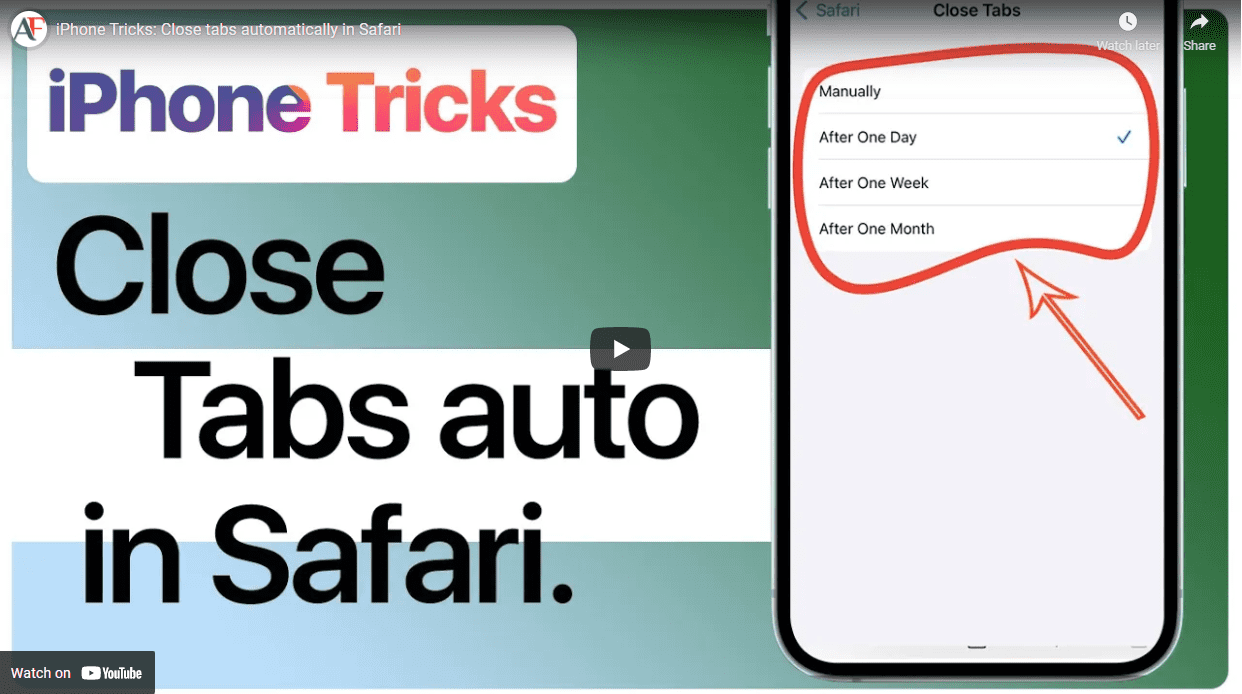 iPhone Tricks Close tabs automatically in Safari