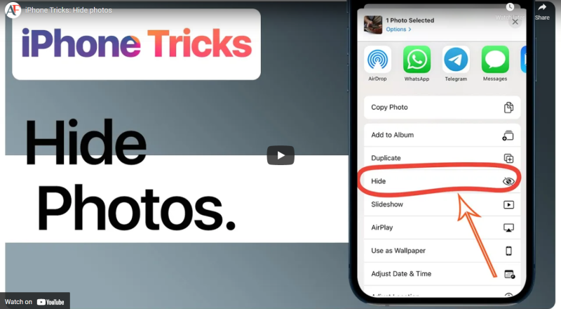 iPhone Tricks Hide photos